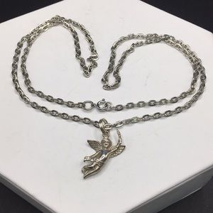 Vintage 925 sterling silver angel pendant